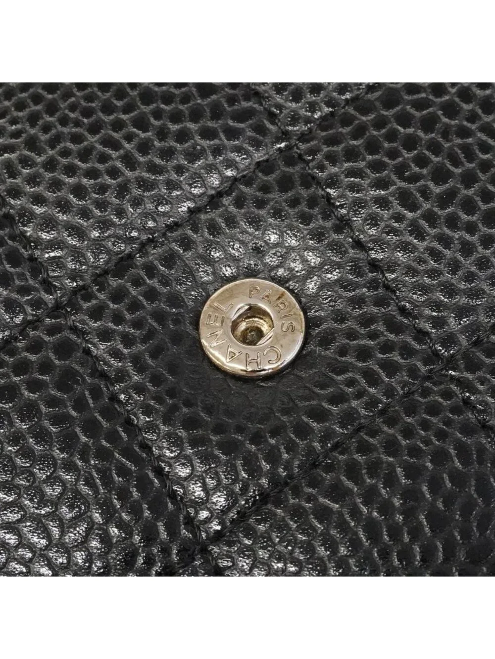 Chanel Wallet on Chain Quilted Caviar Leather Black Silver